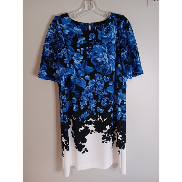 Ann Taylor Blue Rose Floral Tunic Dress Sz 10 - Picture 1 of 4